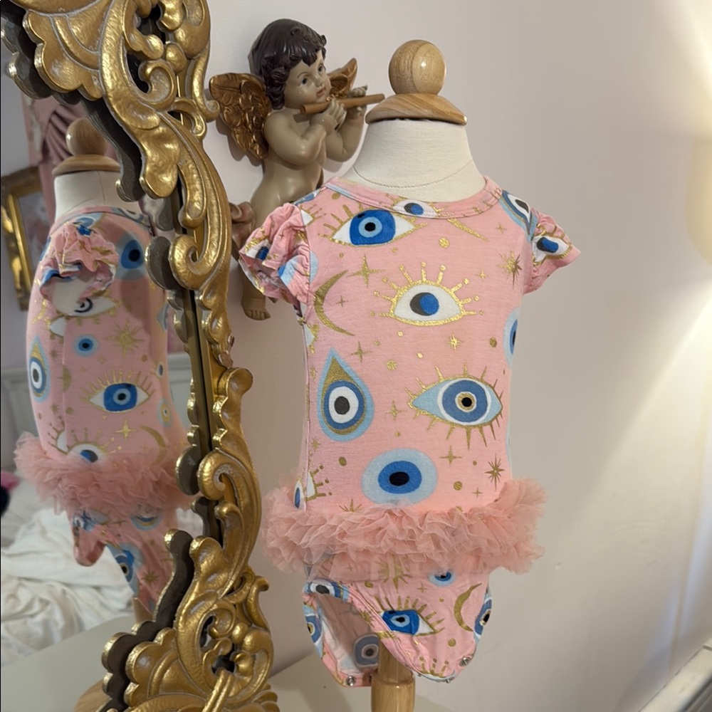 Posh Peanut Pink Fiona Romper with Tulle